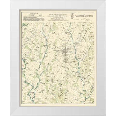 Battlefield of Gettysburg Pennsylvania White Modern Wood Framed Art Print by Warren
