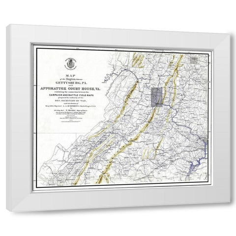 Gettysburg Pennsylvania Appomattox Court House White Modern Wood Framed Art Print by Weyss