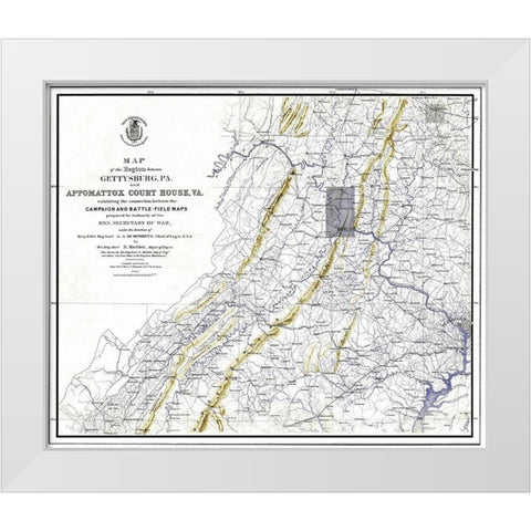 Gettysburg Pennsylvania Appomattox Court House White Modern Wood Framed Art Print by Weyss