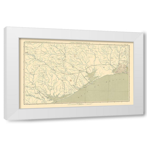 Texas Louisiana Gulf Coast Region - Bien 1895 White Modern Wood Framed Art Print by Bien