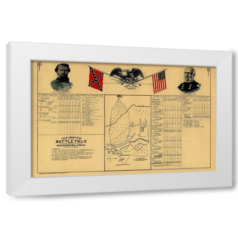 Harrisburg Mississippi Battle - Allman 1864 White Modern Wood Framed Art Print by Allman