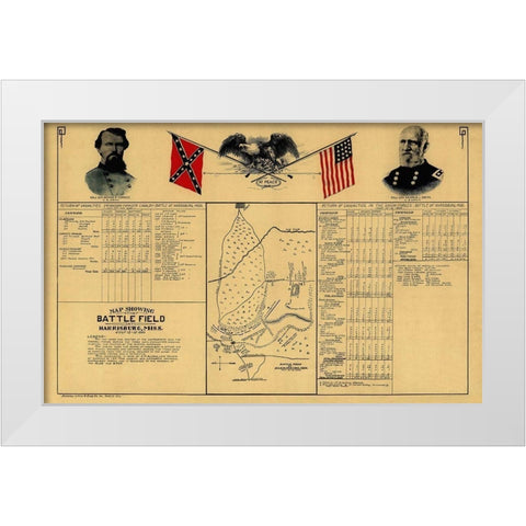 Harrisburg Mississippi Battle - Allman 1864 White Modern Wood Framed Art Print by Allman
