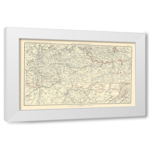 Illinois Indiana Kentucky Tennessee - Bien 1895 White Modern Wood Framed Art Print by Bien