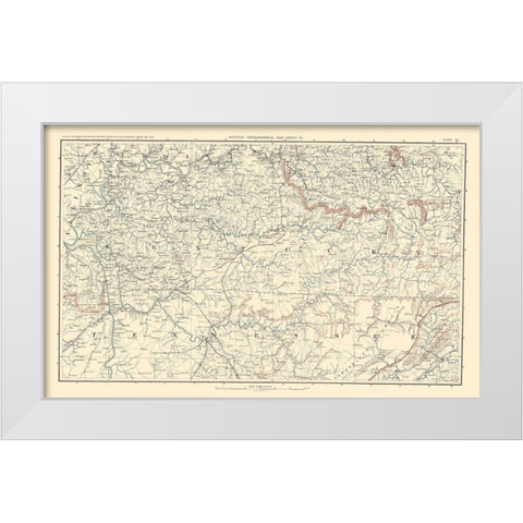Illinois Indiana Kentucky Tennessee - Bien 1895 White Modern Wood Framed Art Print by Bien