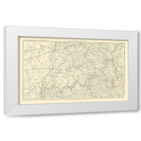 Illinois Indiana Ohio Kentucky - Bien 1895 White Modern Wood Framed Art Print by Bien