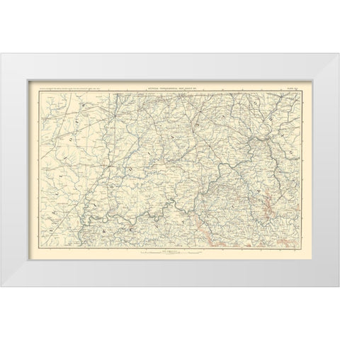 Illinois Indiana Ohio Kentucky - Bien 1895 White Modern Wood Framed Art Print by Bien