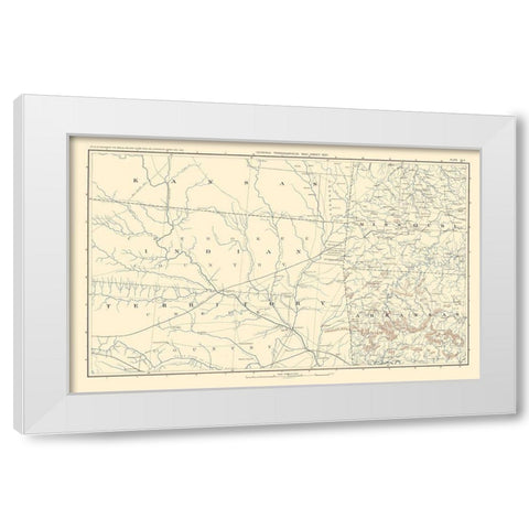 Kansas Indian Territory Missouri Arkansas White Modern Wood Framed Art Print by Bien