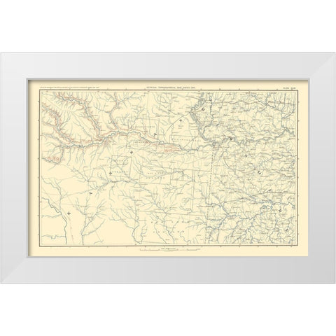 Parts of Kansas Missouri - Bien 1895 White Modern Wood Framed Art Print by Bien