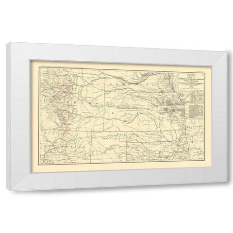 Central United States  - Bien 1895 White Modern Wood Framed Art Print by Bien