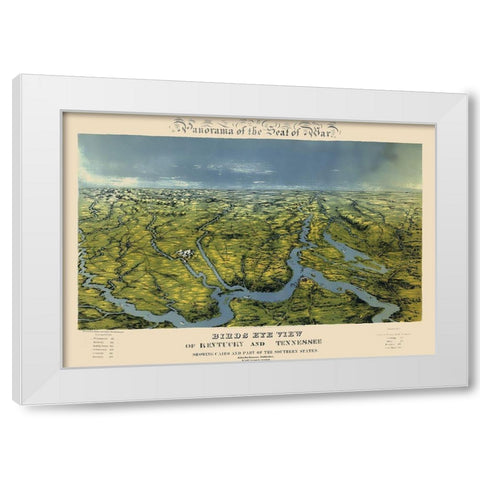 Kentucky Tennessee Panoramic - Bachmann  1861 White Modern Wood Framed Art Print by Bachmann