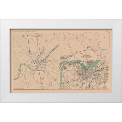 Defenses Munfordville Camp Nelson Louisville White Modern Wood Framed Art Print by Lamont