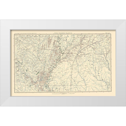 Parts of Arkansas Louisiana Mississippi - Bien White Modern Wood Framed Art Print by Bien