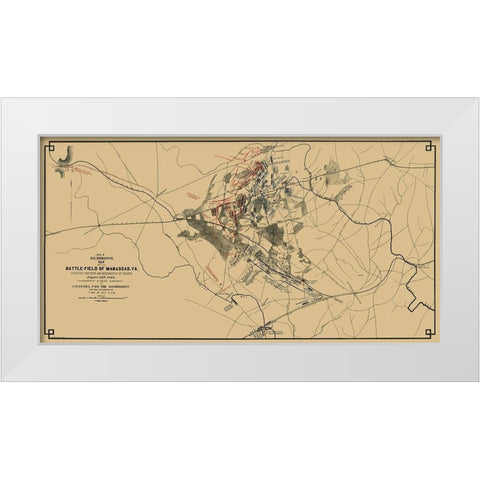 Manassas Battlefield Virginia - Ripley 1862 White Modern Wood Framed Art Print by Ripley
