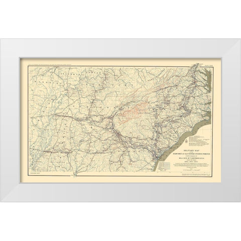 Marches of United States Forces - Sherman 1895 White Modern Wood Framed Art Print by Sherman