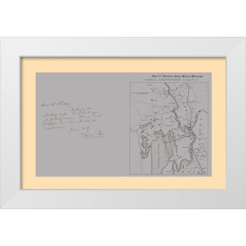 Seat of War Missouri - Manouvrier 1862 White Modern Wood Framed Art Print by Manouvrier