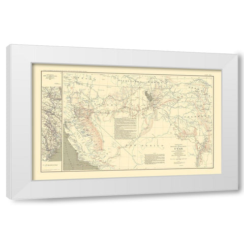 Military Dep Utah March Routes Georgia S. Carolina White Modern Wood Framed Art Print by Bien