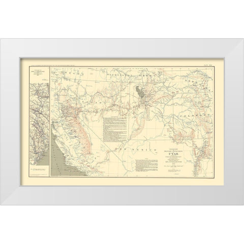 Military Dep Utah March Routes Georgia S. Carolina White Modern Wood Framed Art Print by Bien
