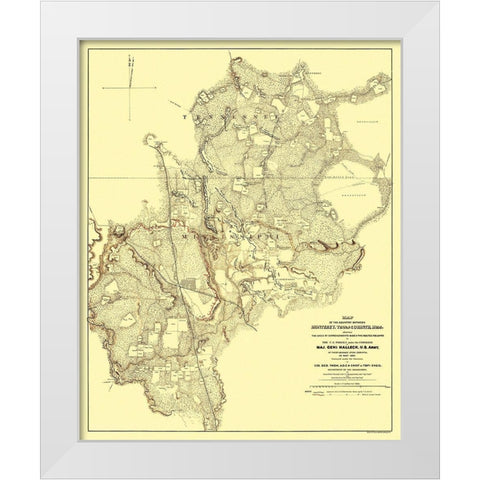 Monterey Tennessee Corinth Mississippi - Bien 1862 White Modern Wood Framed Art Print by Bien