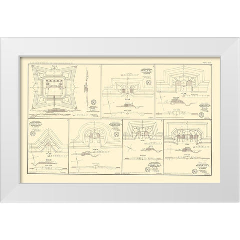 Alabama Defenses - Bien 1895 White Modern Wood Framed Art Print by Bien