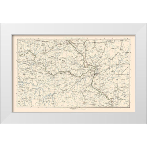 Missouri Illinois - Bien 1895 White Modern Wood Framed Art Print by Bien