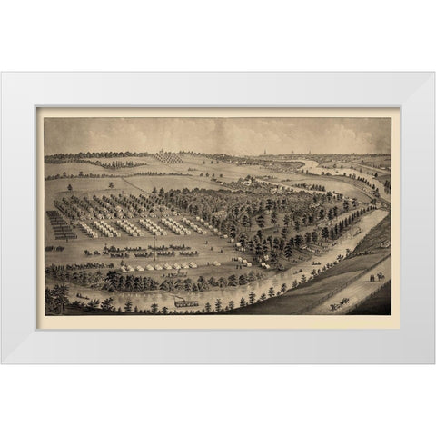 Gaylords Grove Cuyahoga Falls Ohio Army Camp White Modern Wood Framed Art Print by Beck