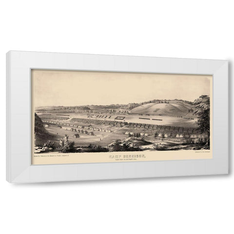 Camp Dennison Ohio - Johnson 1860s White Modern Wood Framed Art Print by Johnson