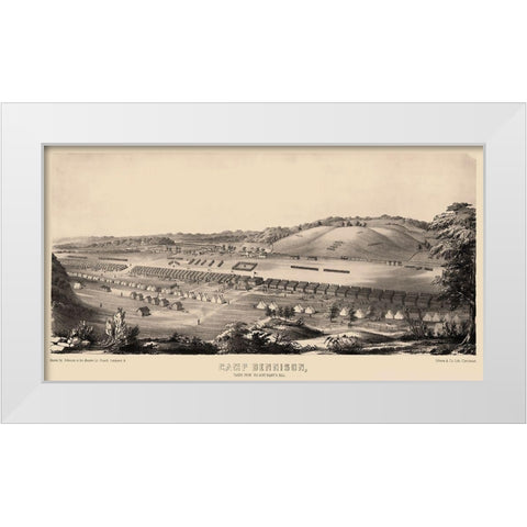 Camp Dennison Ohio - Johnson 1860s White Modern Wood Framed Art Print by Johnson