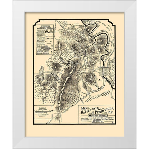 Battlefield of Perryville Kentucky - Work 1882 White Modern Wood Framed Art Print by Work