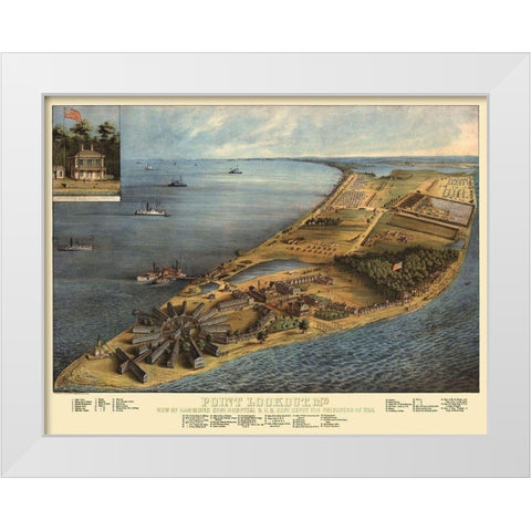 Point Lookout Maryland - Everett 1863 White Modern Wood Framed Art Print by Everett