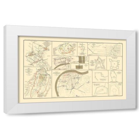 Positions Defenses Battlefields - Bien 1895 White Modern Wood Framed Art Print by Bien