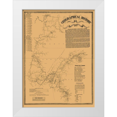 Railroad 89th Regiment History - Shober 1860 White Modern Wood Framed Art Print by Shober