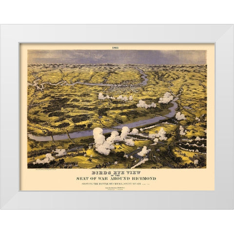 Around Richmond Virginia - Bachmann 1861 White Modern Wood Framed Art Print by Bachmann