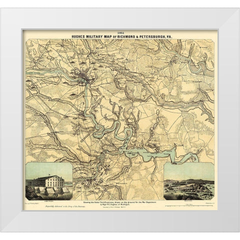Richmond Petersburgh Virginia - Philip 1864 White Modern Wood Framed Art Print by Philip