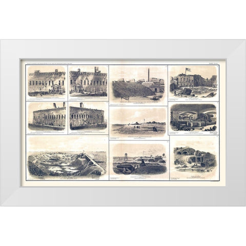 Fort Sumter Charleston South Carolina - Bien 1894 White Modern Wood Framed Art Print by Bien