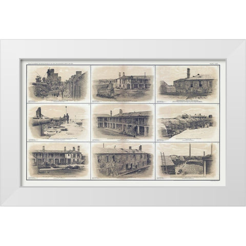 Charleston Harbor South Carolina - Bien 1894 White Modern Wood Framed Art Print by Bien