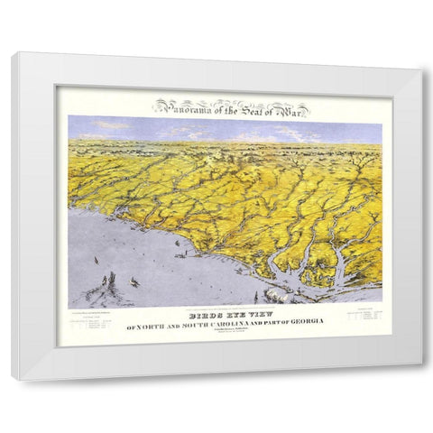 Carolinas Part of Georgia - Bachmann 1861 White Modern Wood Framed Art Print by Bachmann