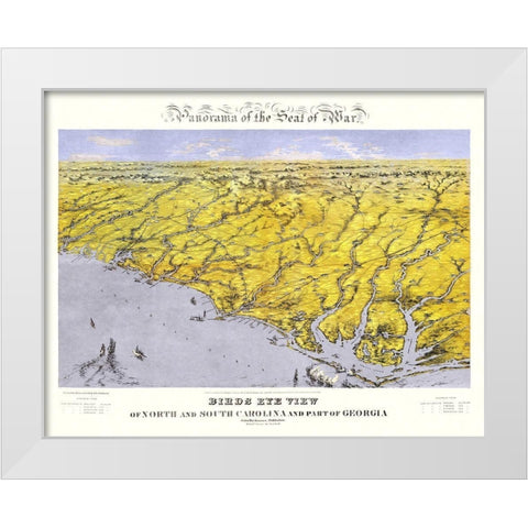 Carolinas Part of Georgia - Bachmann 1861 White Modern Wood Framed Art Print by Bachmann