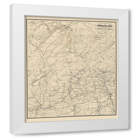 Georgia Tennessee Alabama War Department White Modern Wood Framed Art Print by Callahan