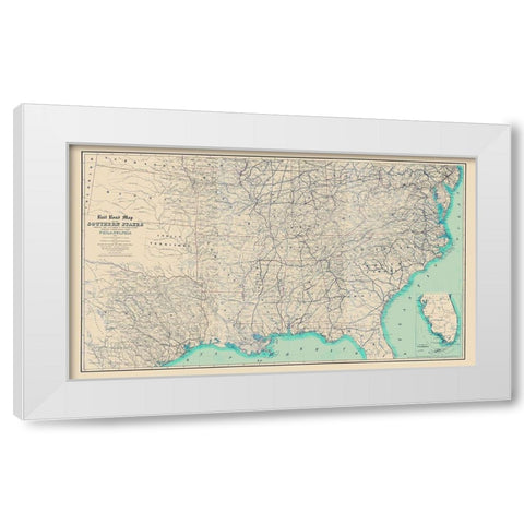 Railroad Southern States Connections Philadelphia White Modern Wood Framed Art Print by Kimber