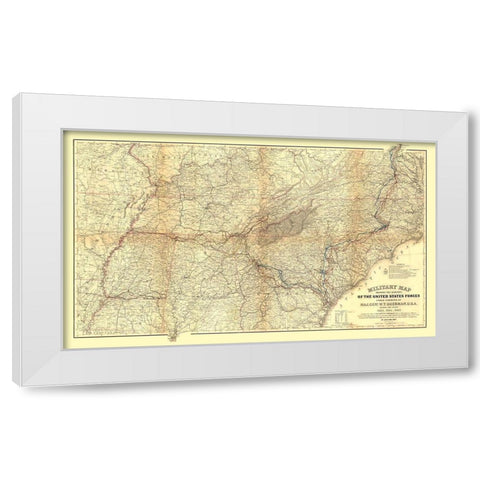 Militia of Shermans Marches - Sherman 1865 White Modern Wood Framed Art Print by Sherman
