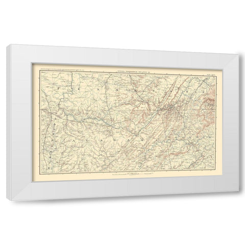 Southeastern United States -Bien 1895 White Modern Wood Framed Art Print by Bien
