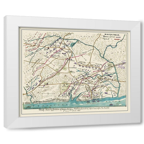 Shiloh Battlefield Tennessee - 1862 White Modern Wood Framed Art Print by Unknown