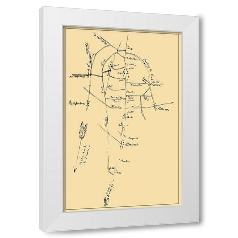 Snows Pond Florence Region Kentucky - Poe 1862 White Modern Wood Framed Art Print by Poe
