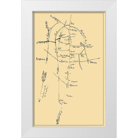 Snows Pond Florence Region Kentucky - Poe 1862 White Modern Wood Framed Art Print by Poe