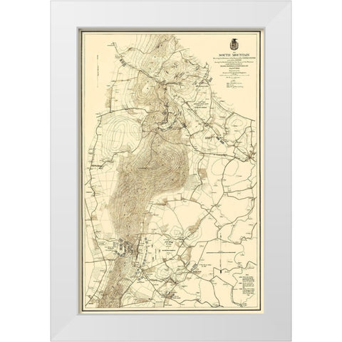 South Mountain Battle - US Army Corps 1872 White Modern Wood Framed Art Print by US Army Corps