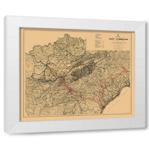 Southern United States Campaigns - Ruger 1865 White Modern Wood Framed Art Print by Ruger