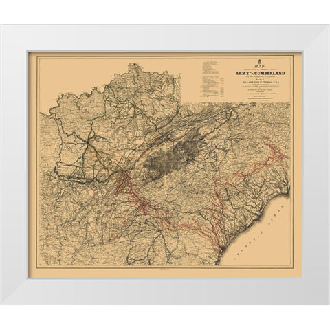 Southern United States Campaigns - Ruger 1865 White Modern Wood Framed Art Print by Ruger