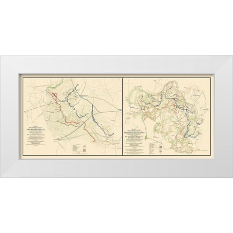 Spotsylvania Wilderness Battlefields White Modern Wood Framed Art Print by Unknown