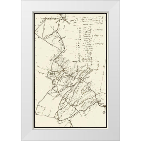 Virginia Between Staunton Clarksburg  - 1861 White Modern Wood Framed Art Print by Unknown