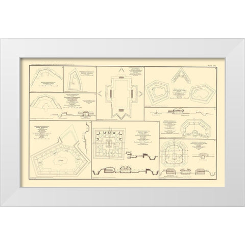 Defenses Of Chattanooga and Nashville Tennessee White Modern Wood Framed Art Print by Bien